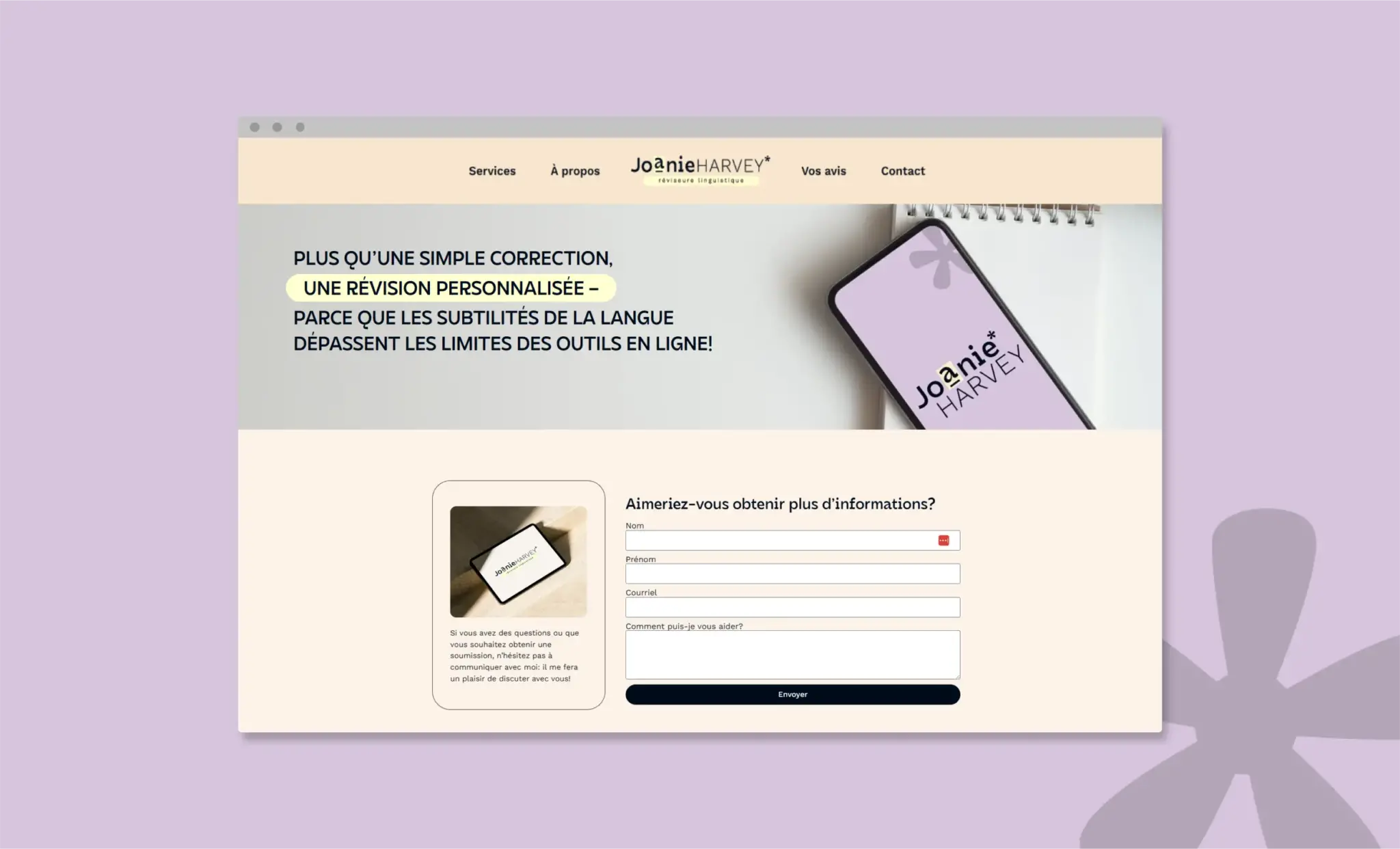 moose agence marketing portfolio joanie harvey reviseure linguistique site web 2