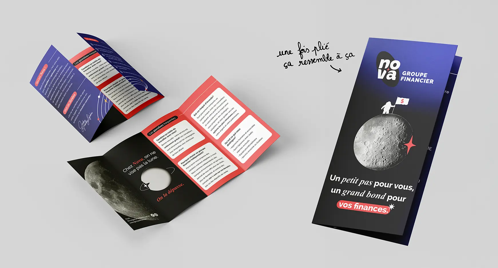 moose agence marketing portfolio nova groupe financier flyer