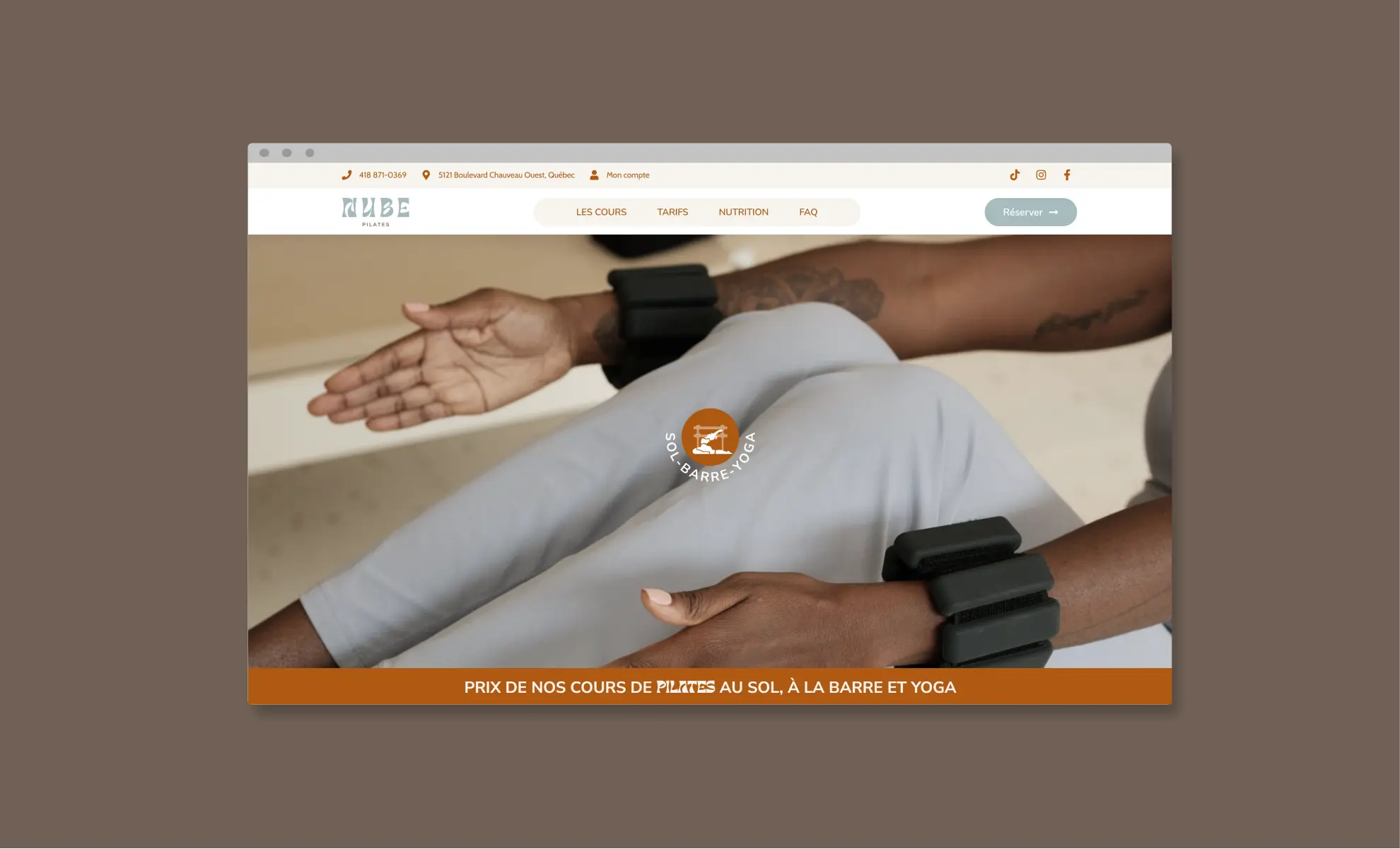 moose agence marketing portfolio nube pilates site web page cours