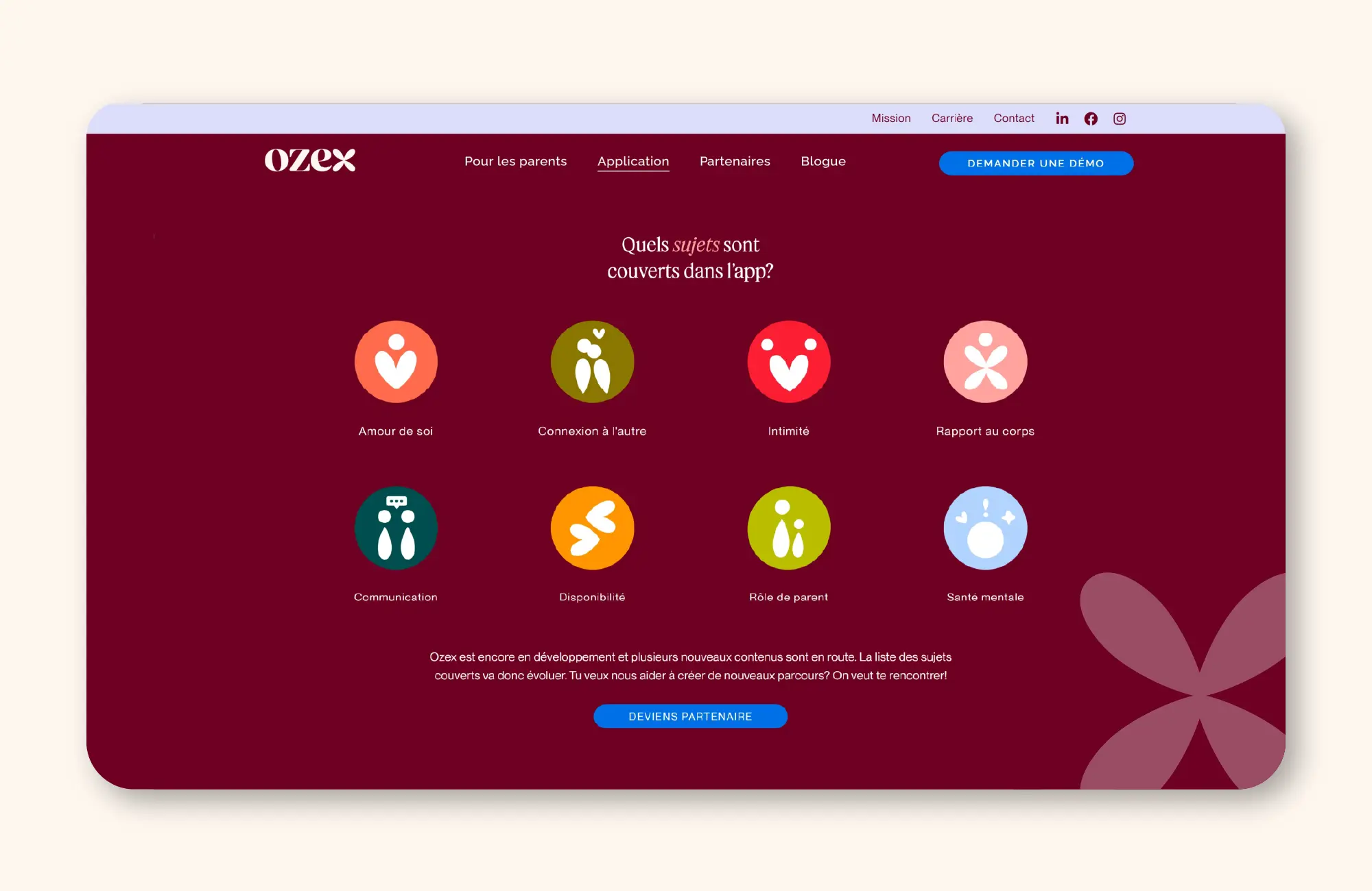 moose agence marketing portfolio ozex page web