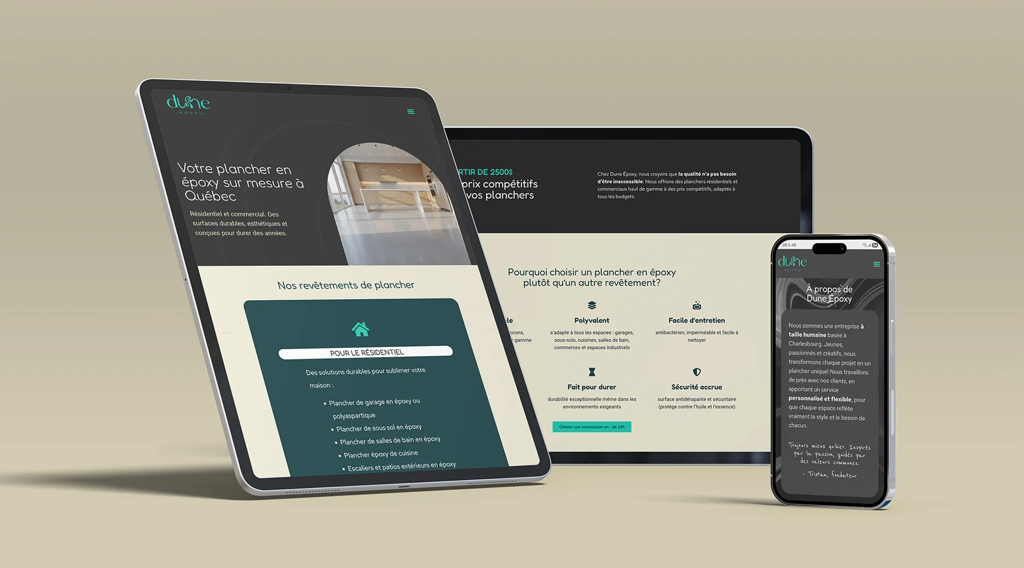 moose agence marketing portfolio dune epoxy site web